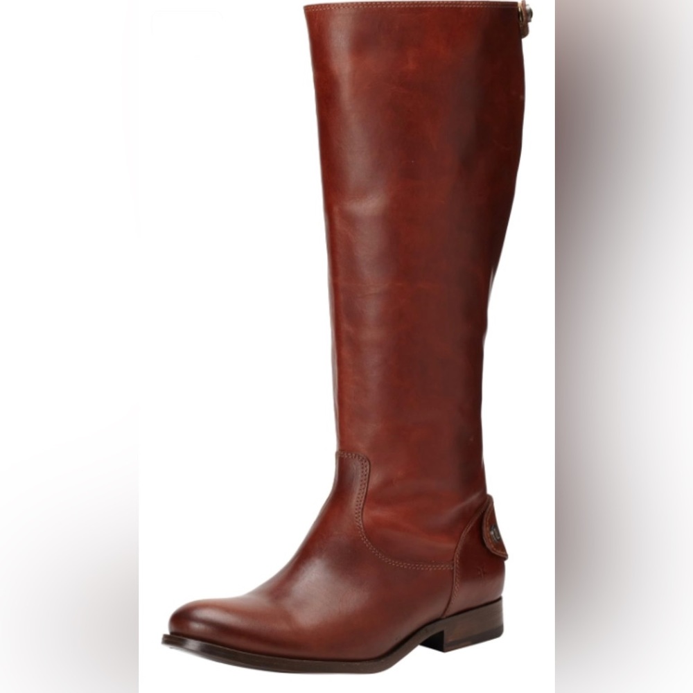 Beautiful pair of Fyre Melissa button zip leather riding boots 6 1/2B chocolate